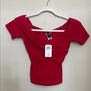 Red off the shoulder top